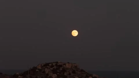 The Timelapse Of The Rising Moon Stock Footage 281487261