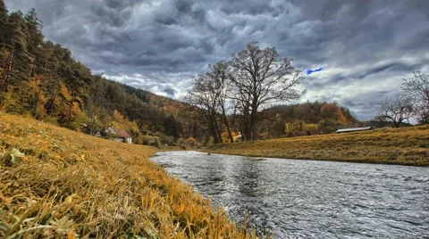 Timelapse with river and cloudy sky 스톡 동영상 67863090