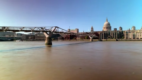 Timelapse of River Thames, London, UK Stock Footage