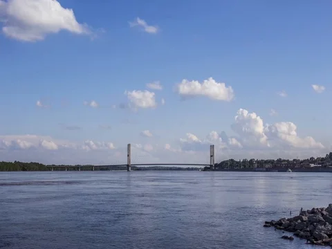 Timelapse of River Town Stock Footage 82371371