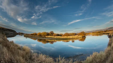 Timelapse of riverbend in Idaho Stock Footage 36295876