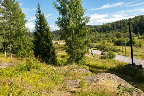 Timelapse with a road in the mountains Stock Footage 204842073