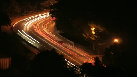TIMELAPSE of road at night Video stock 46265816