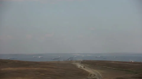 Timelapse road by the sea Видео 38522884