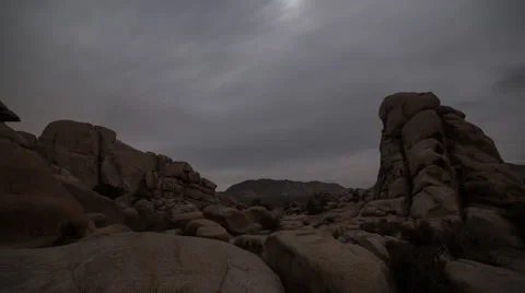 Timelapse of rock formations in Joshua Tree National Park Stock Footage 51947483
