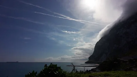 Timelapse of the Rock of Gibraltar Stock Footage 77408044