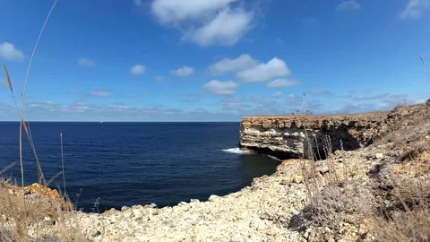 Timelapse On a rock near the lighthouse Stock Footage 129043674