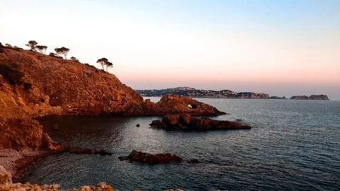 Timelapse of rocket stone bay at majorca Stock Footage 90568857