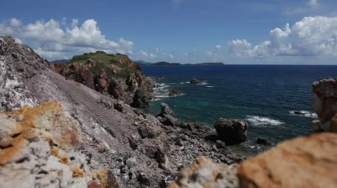 Timelapse rocky shore breaks 2 300% Video stock 24306485