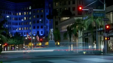 Timelapse Rodeo Drive intersection 動画素材 11552022