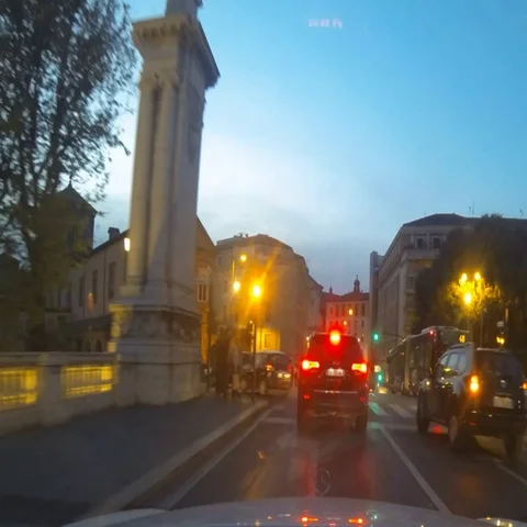 Timelapse in rome inside a cab Taxi Stock Footage 69552956