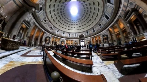 Timelapse Rome Pantheon Internal 2 - Special effect VR360 Stock Footage 87334748