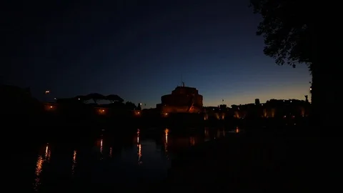 Timelapse in Rome Sant'Angelo castle Stock Footage 128818363