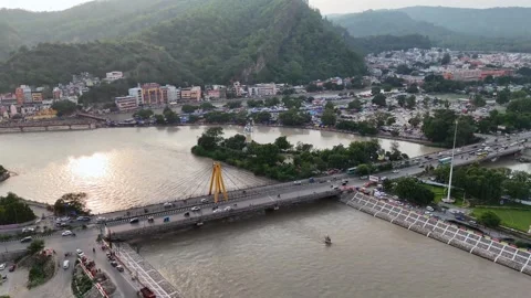 A Timelapse Rotating Aerial view of Lord Shiva statue at Haridwar Stock Footage 315428171
