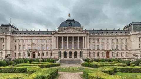 Timelapse of Royal Palace of Brussels, the King and Queen's official residence. Stock Footage 294723532