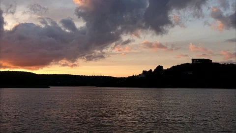 Timelapse in the ruidera lagoons at sunset Video stock 101350076