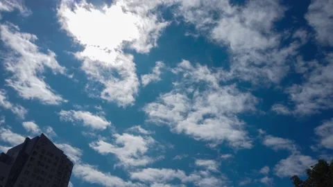Timelapse running clouds over the city Stock Footage 155561048