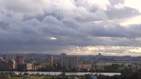 Timelapse: Running clouds over Nevskiy district in St Petersburg, Russia Stock Footage 160927016