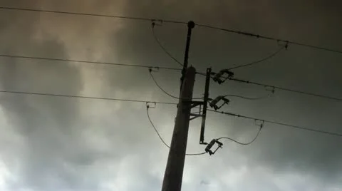 Timelapse: Rural Pylon Stock Footage 20025567