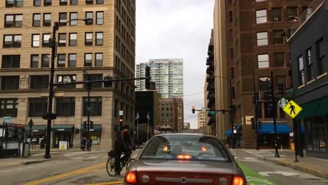 Timelapse of the rush drive in a big city. Speedy car driving the highway. Stock Footage 172528268