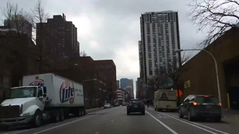 Timelapse of the rush drive in a big city. Speedy car driving the highway. Stock Footage 172528272