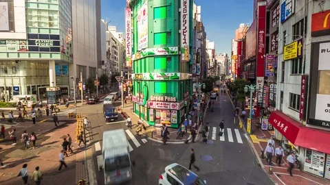 Timelapse rush hour crowd people in Shinjuku district,Tokyo,Japan Stock Footage 82894858