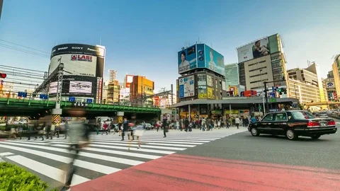 Timelapse rush hour crowd people in Shinjuku district,Tokyo,Japan Stock Footage 82894903