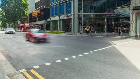 Timelapse rush hour crowd people in Somerset street,Singapore Stock Footage 82925291