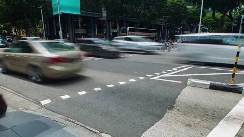 Timelapse rush hour crowd people in Somerset street,Singapore Stock Footage 82925354