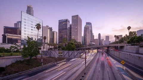 Timelapse of rush hour traffic in Los Angels Stock Footage 206733037