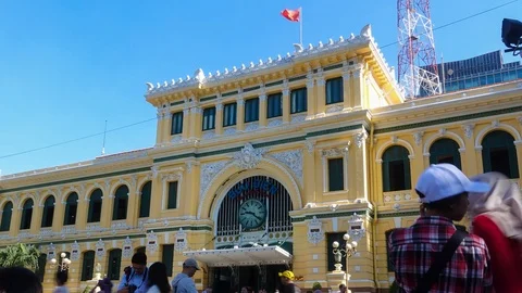 Timelapse of Saigon Central Post Office in Ho Chi Minh city Stock Footage 94929547