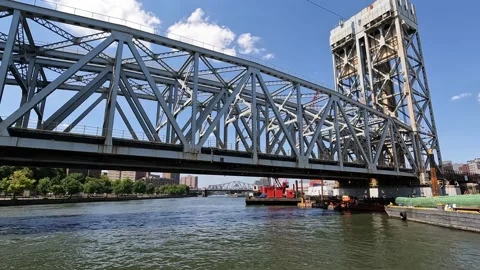 Timelapse of Sailing up the Harlem Meer and Passing Under the Park Avenue Bridge Stock Footage 219162561