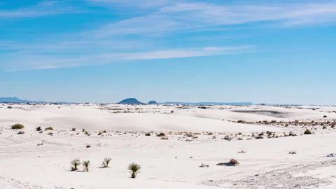 Timelapse of sand dunes at White Sands National Park in New Mexico, USA Stock Footage 340944122