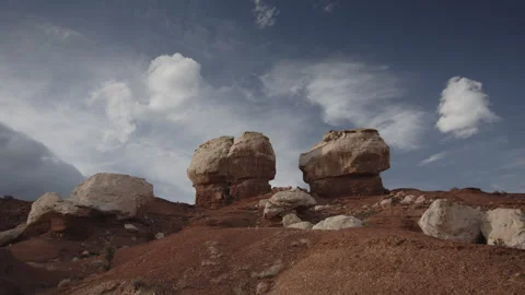 Timelapse of sandstone boulders and clouds in Capitol Reef National Park, Utah Stock Footage 338202853