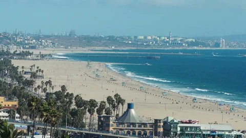 Timelapse of Santa Monica beach Stock Footage 99709003