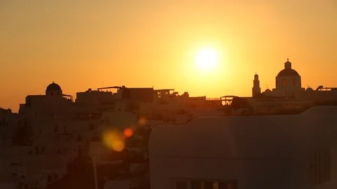 Timelapse of Santorini Greece at Sunset Stock Footage 125445372