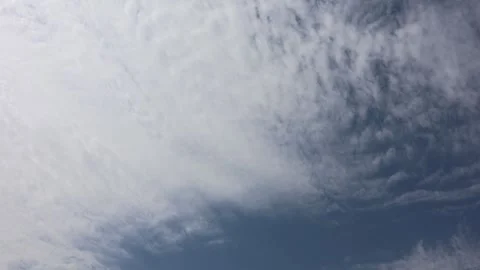 Timelapse of Scattered Altocumulus Clouds Moving Across Blue Sky Stock Footage 346270458