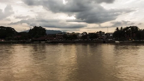 Timelapse Scenery and cloud during evening in Sungai Perak Video stock 98299721
