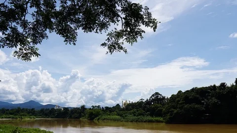 Timelapse of scenery and cloud at Sungai Perak Stock Footage 99698772