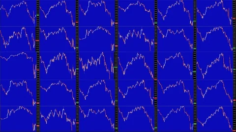 Timelapse screen. Fast time. Market technical analysis. Trading range Stock Footage 85878011