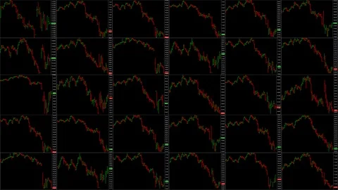 Timelapse screen. Fast time. Market technical analysis. Trading range Stock Footage 85879615
