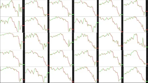 Timelapse screen. Fast time. Market technical analysis. Trading range Stock Footage 85881961