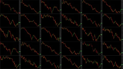 Timelapse screen. Slow time. Market technical analysis. Trading range Stock Footage 85878309