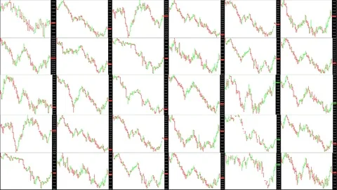Timelapse screen. Slow time. Market technical analysis. Trading range Stock Footage 85880479