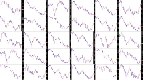 Timelapse screen. Slow time. Market technical analysis. Trading range Stock Footage 85880516