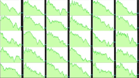Timelapse screen. Slow time. Market technical analysis. Trading range Stock Footage 85881584