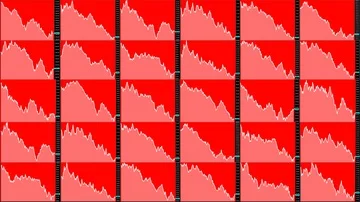 Timelapse screen. Slow time. Market technical analysis. Trading range Stock Footage 85881628
