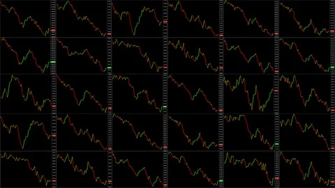 Timelapse screen. Slow time. Market technical analysis. Trading range Stock Footage 85882310