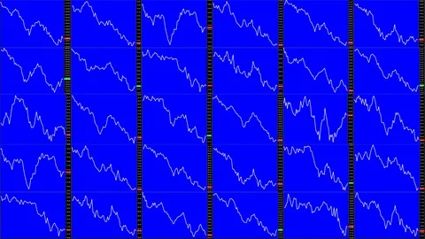 Timelapse screen. Slow time. Market technical analysis. Trading range Stock Footage 85882479