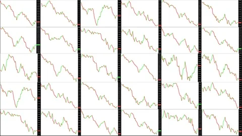 Timelapse screen. Slow time. Market technical analysis. Trading range Stock Footage 85882531